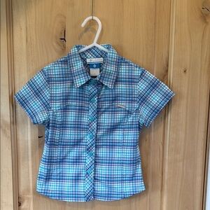 Columbia Blue Button Down Shirt Lightweight Casual